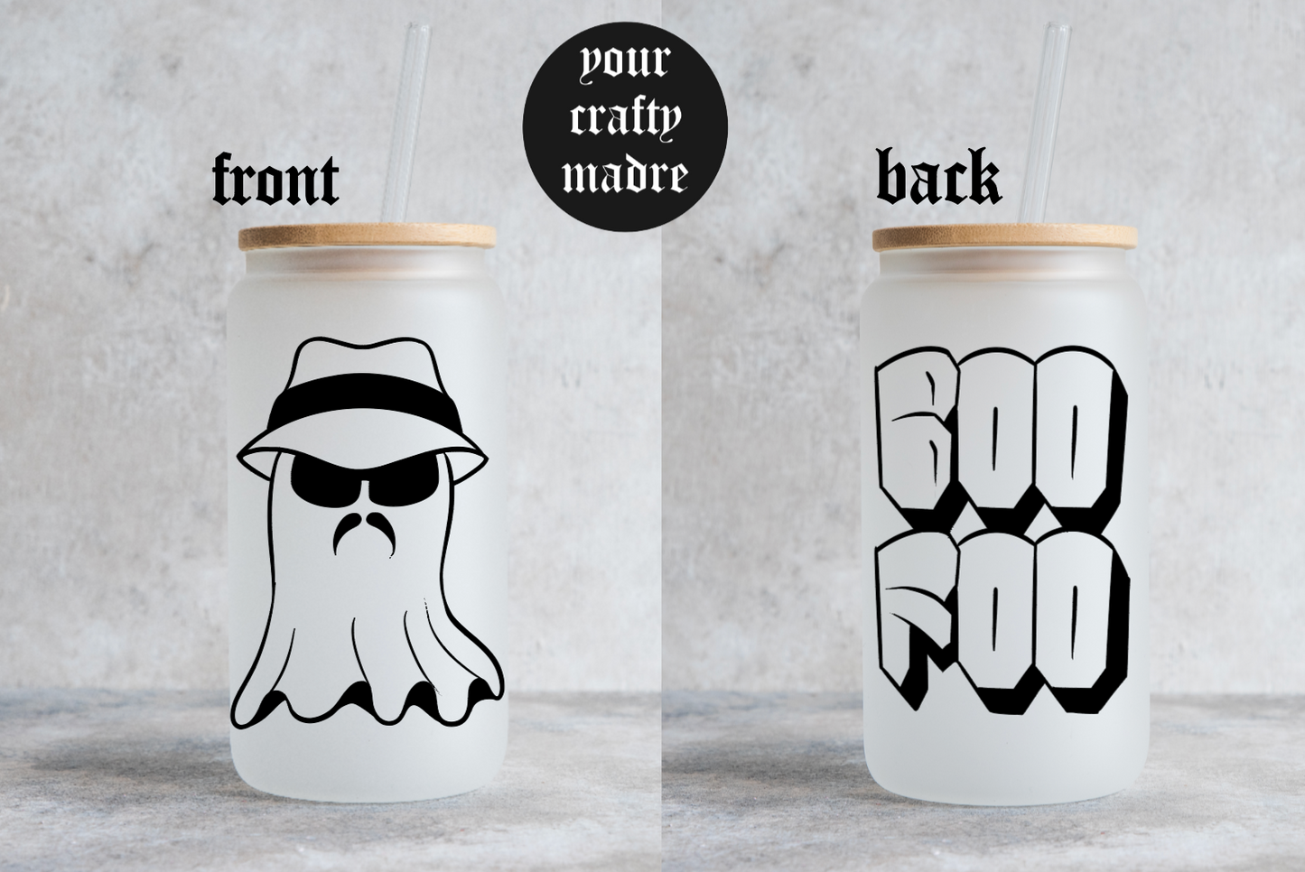 Ghost + Boo Foo Frosted Glass Cup