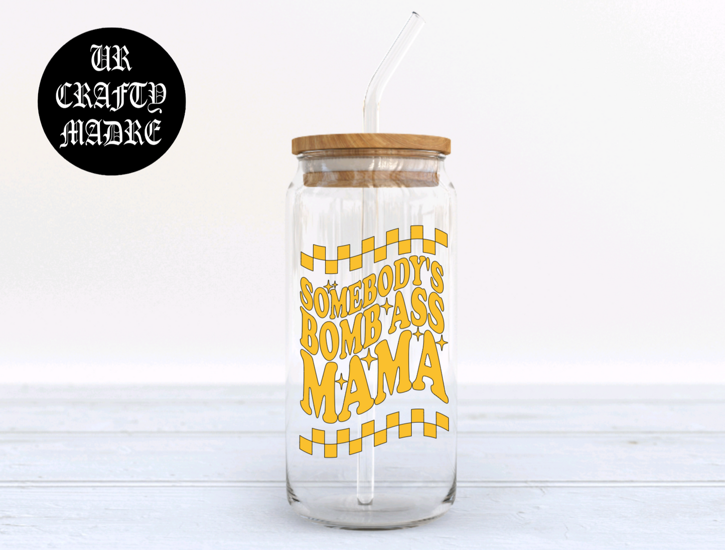 Bomb Mama Glass Beer Can