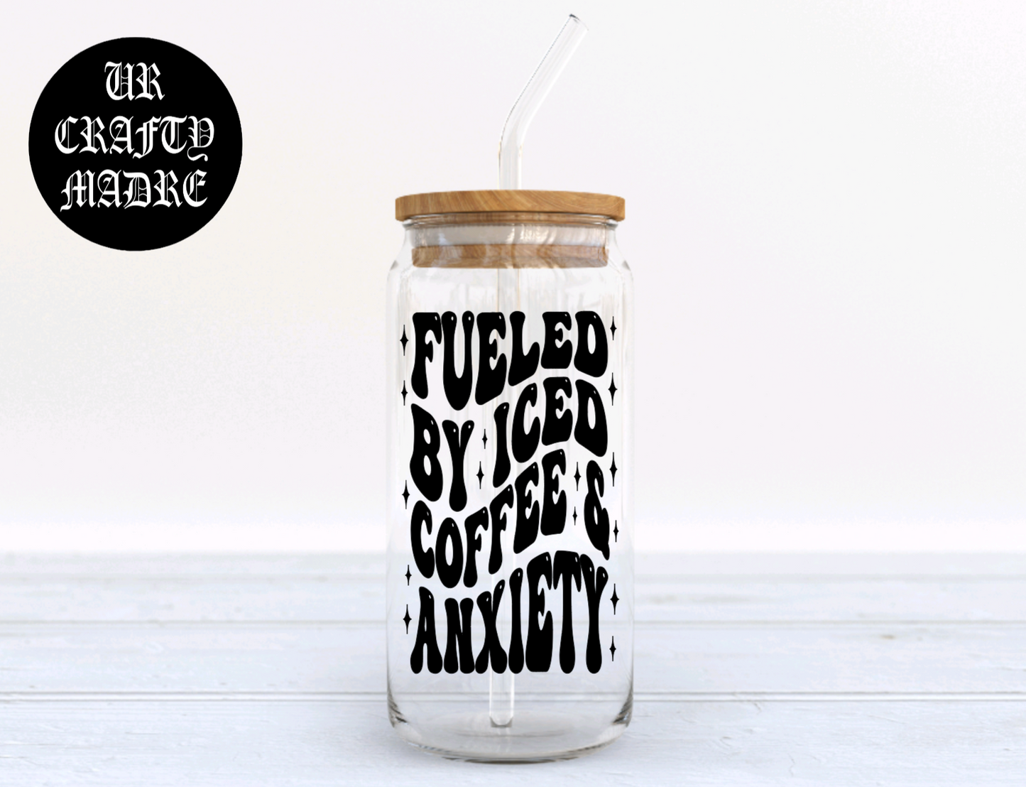 Iced Coffee & Anxiety Glass Beer Can