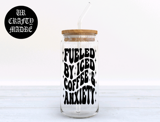 Iced Coffee & Anxiety Glass Beer Can