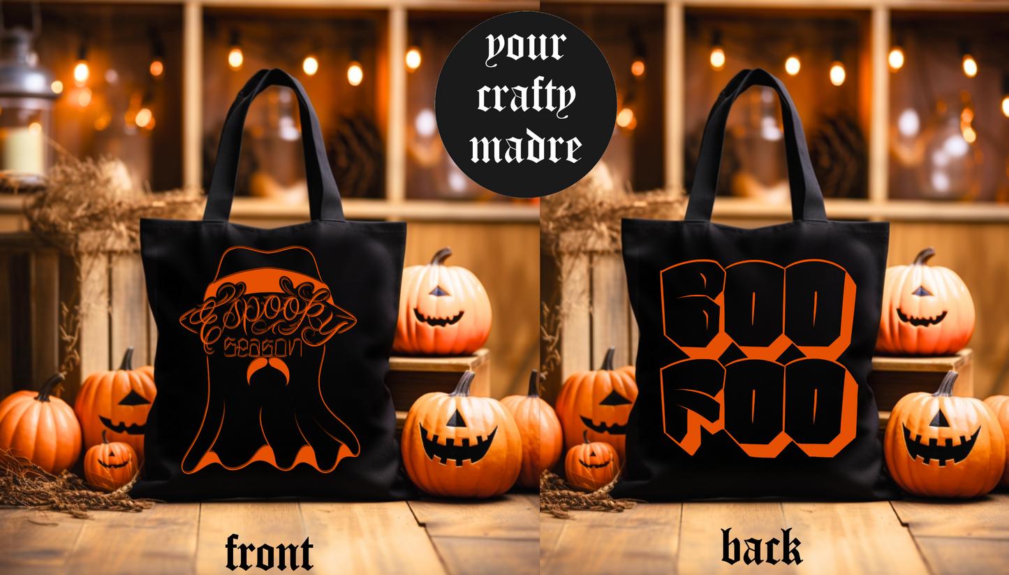 Spooky Szn Ghost + Boo Foo Tote Bag