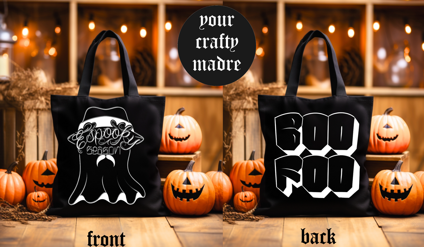 Spooky Szn Ghost + Boo Foo Tote Bag