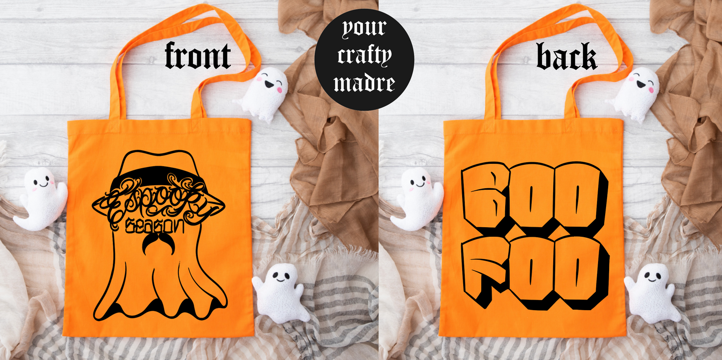 Spooky Szn Ghost + Boo Foo Tote Bag