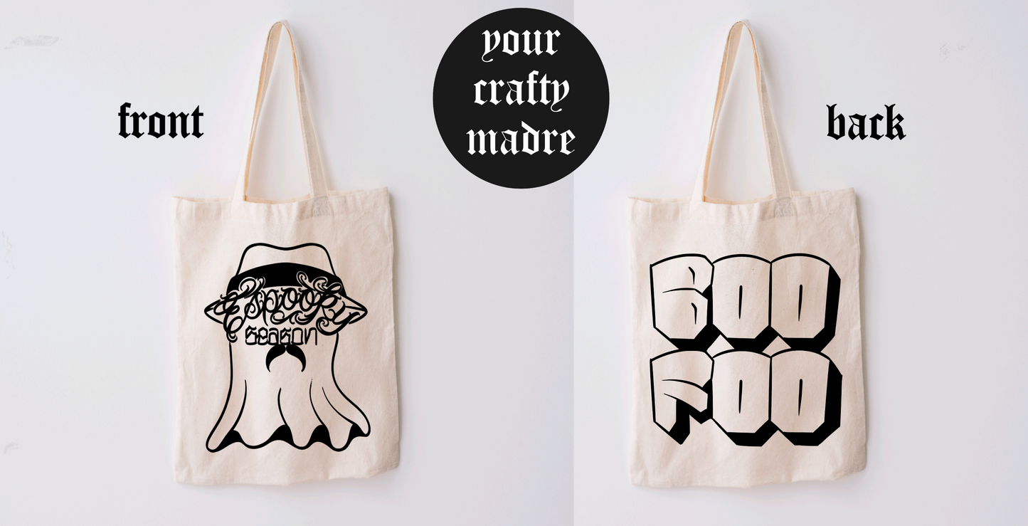 Spooky Szn Ghost + Boo Foo Tote Bag