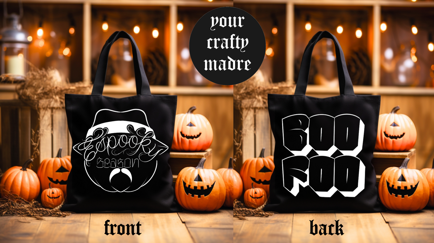 Spooky Szn Pumpkin + Boo Foo Tote Bag