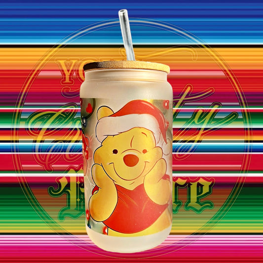 Pooh Holiday Glass Beer Can